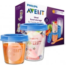 Avent Vasetti per la Conservazione delle Pappe 20Pz e Cucchiaino SCF721/20 